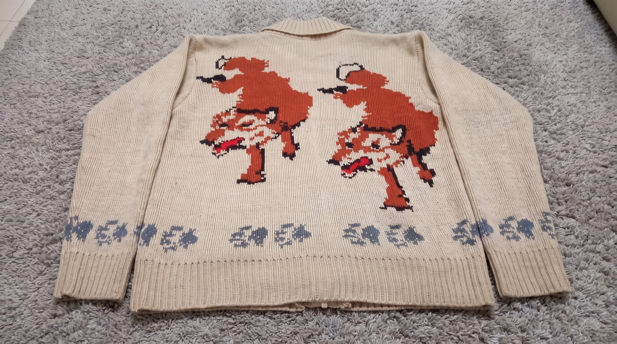 Handmade Wolf Knit Cardigan Inspired by Project Hail Mary