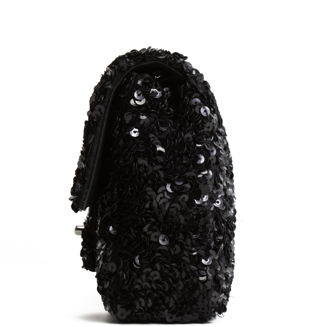 CHANEL Sequin Mini Flap Bag - Black