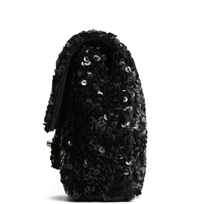 CHANEL Sequin Mini Flap Bag - Black