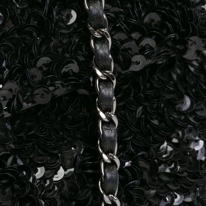 CHANEL Sequin Mini Flap Bag - Black
