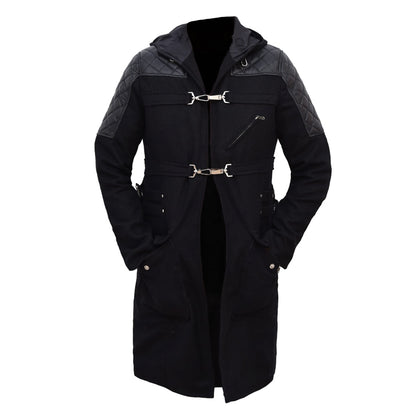 Devil May Cry 5 Nero Black Leather Hooded Trench Coat