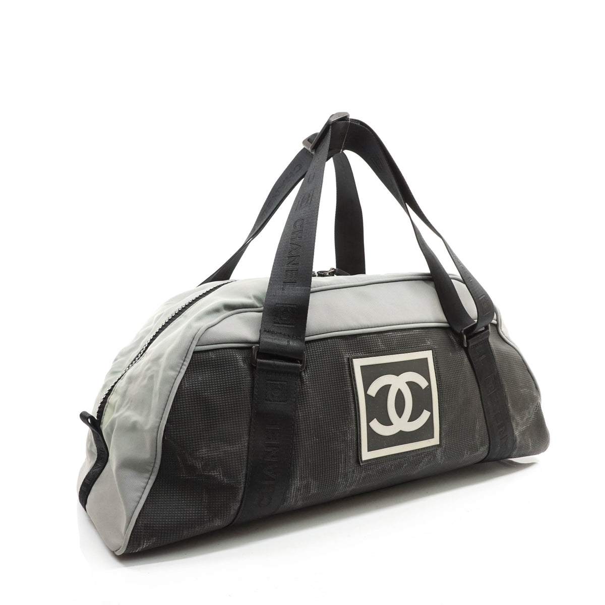 Chanel Boston Bag Nylon Gray