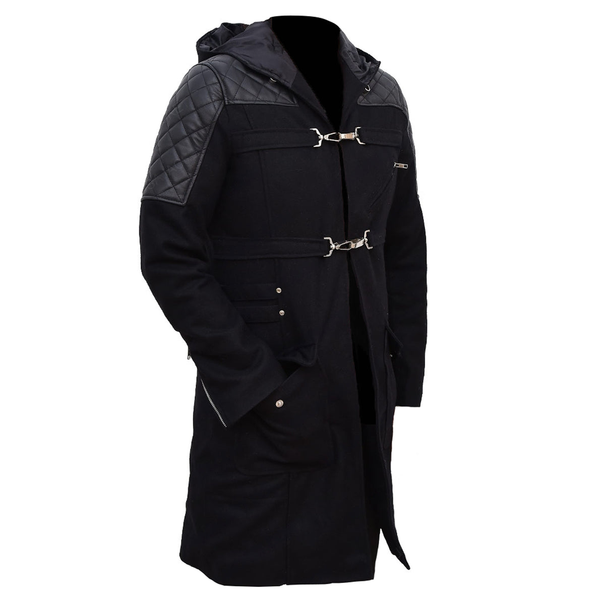Devil May Cry 5 Nero Black Leather Hooded Trench Coat