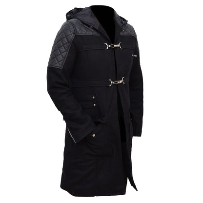 Devil May Cry 5 Nero Black Leather Hooded Trench Coat