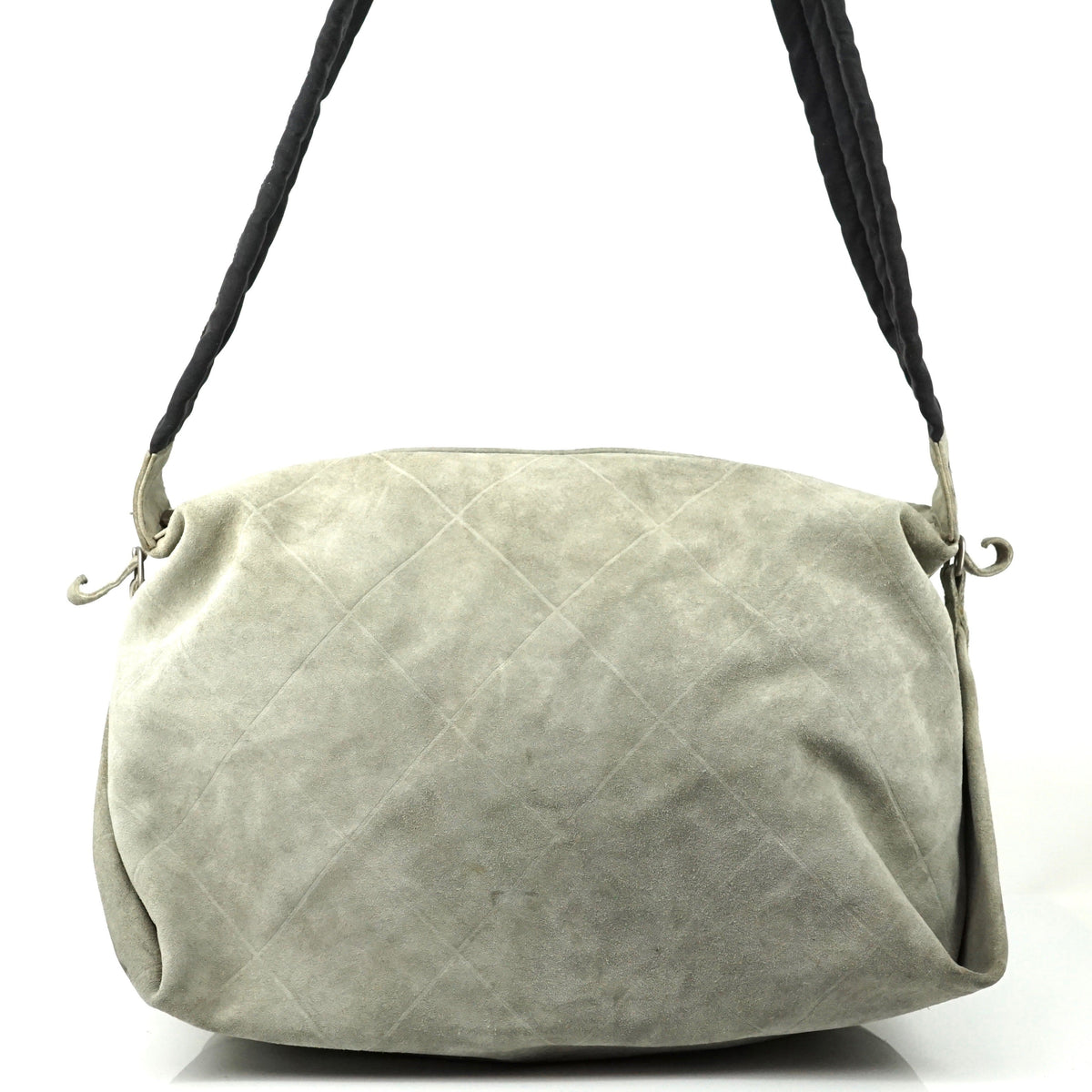 Chanel Boston Bag Nylon Gray