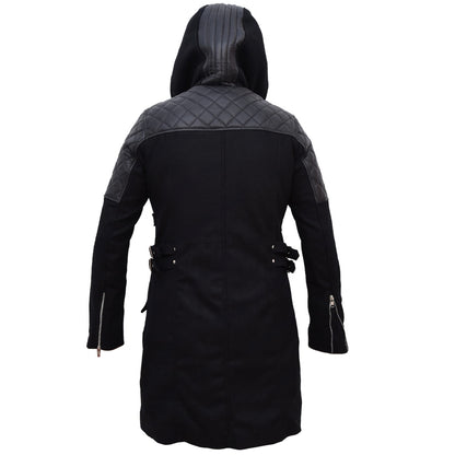 Devil May Cry 5 Nero Black Leather Hooded Trench Coat