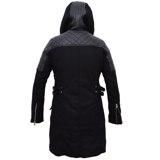Devil May Cry 5 Nero Black Leather Hooded Trench Coat