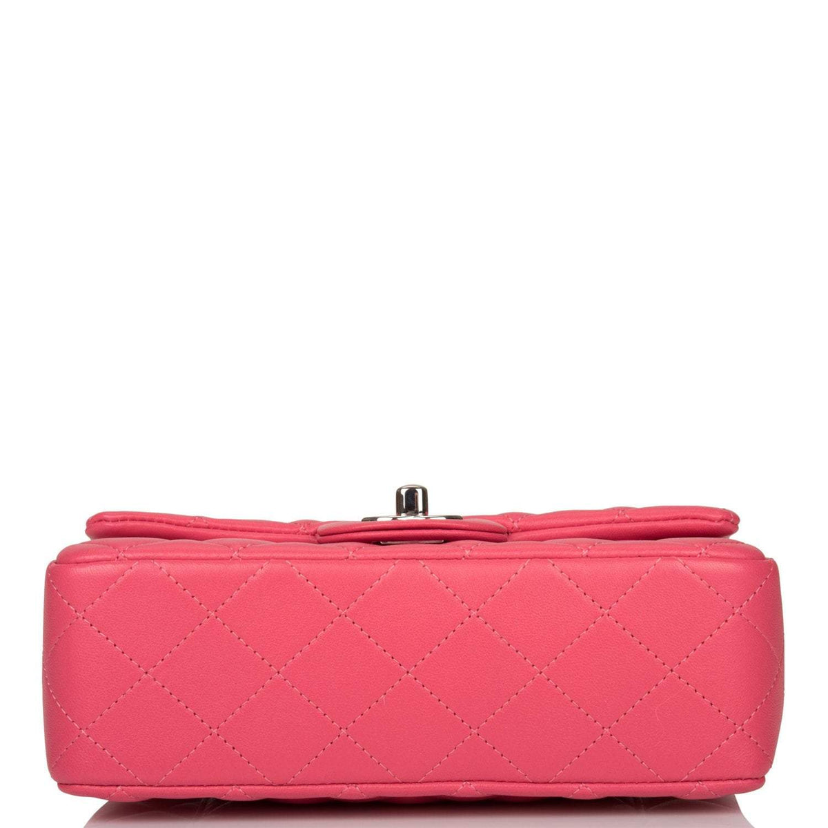 Chanel Pink Quilted Lambskin Rectangular Mini Classic Flap Bag Silver Hardware