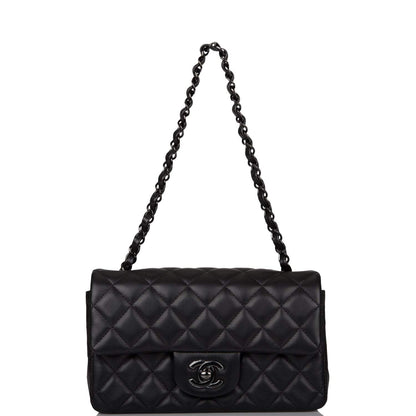 Chanel Mini Rectangular Flap Bag SO Black Lambskin Black Hardware