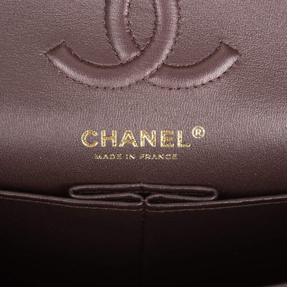 Chanel Small Classic Double Flap Bag Dark Brown Lambskin Light Gold Hardware