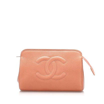 Chanel CC Caviar Leather Pouch