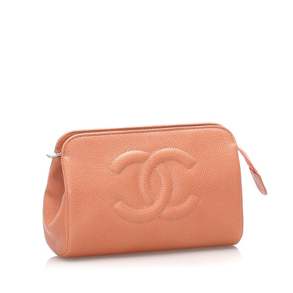 Chanel CC Caviar Leather Pouch