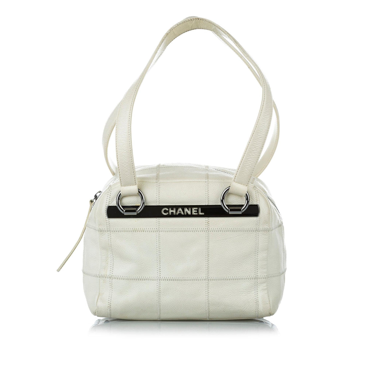 Chanel Choco Bar Caviar Leather Shoulder Bag