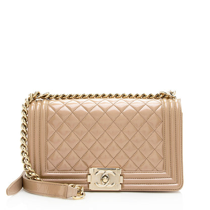 Chanel Iridescent Shiny Calfskin Old Medium Boy Bag