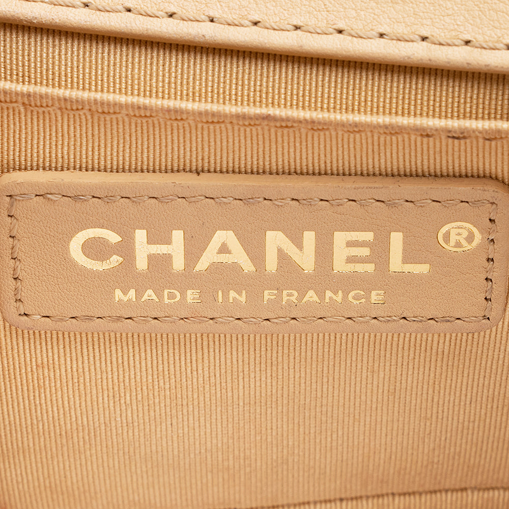 Chanel Lambskin Chain Top Handle Small Boy Bag