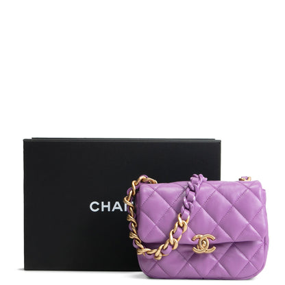 CHANEL Mini Candy Chain Flap Bag - Purple