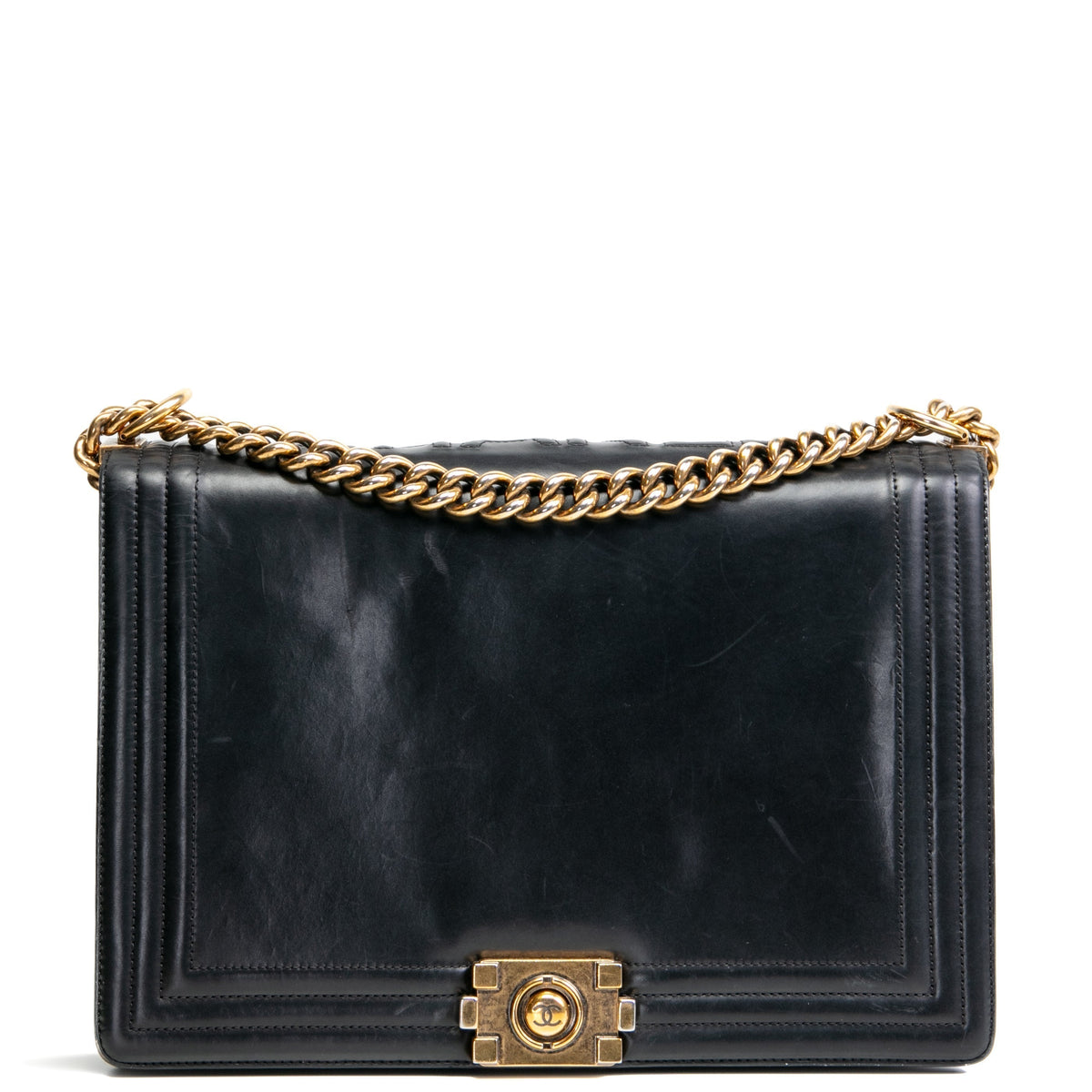 CHANEL Large Original Clasp Boy Bag- Black