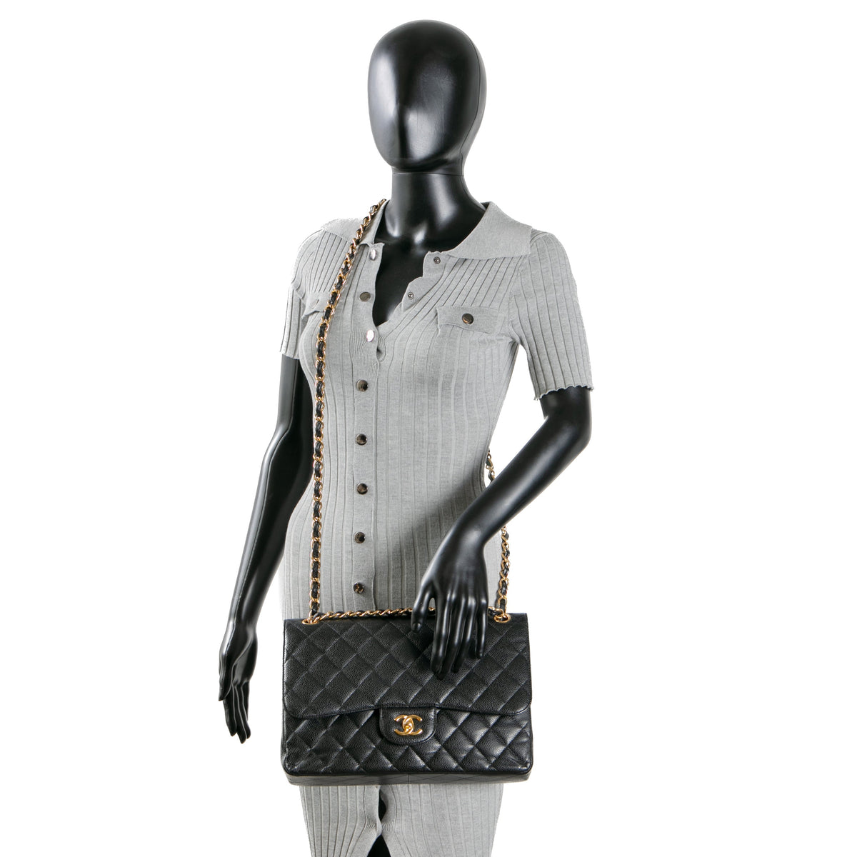 CHANEL Jumbo Double Flap -  Black