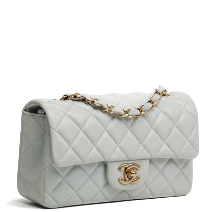 CHANEL Rectangular Mini Flap - Greyish Blue