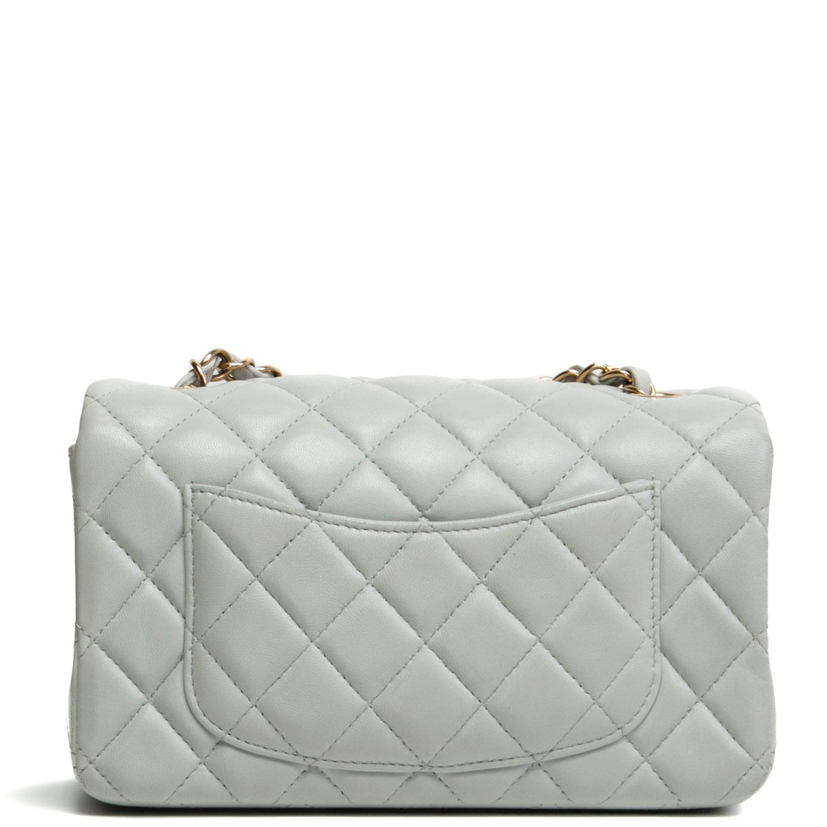 CHANEL Rectangular Mini Flap - Greyish Blue