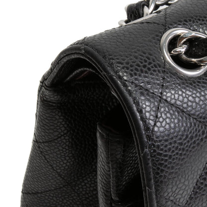 CHANEL Caviar Jumbo Double Flap Bag - Black