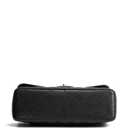 CHANEL Caviar Jumbo Double Flap Bag - Black