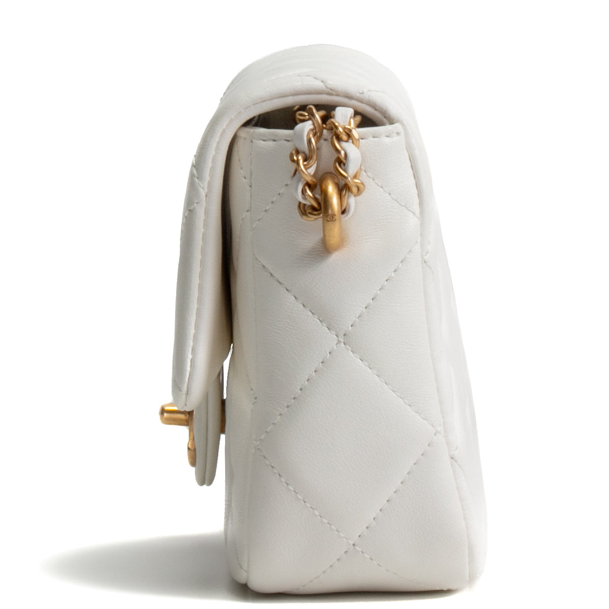 CHANEL My Perfect Mini Adjustable Pearl Chain Flap - White