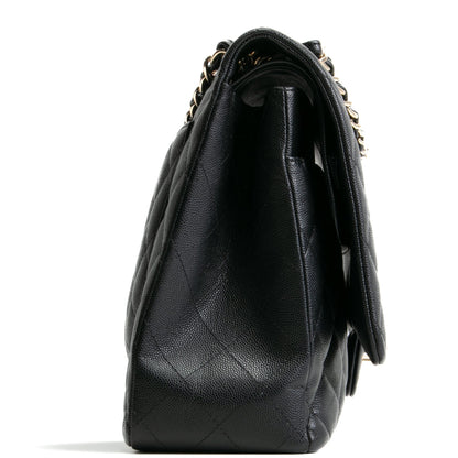 CHANEL Caviar Quilted Maxi Double Flap - Black