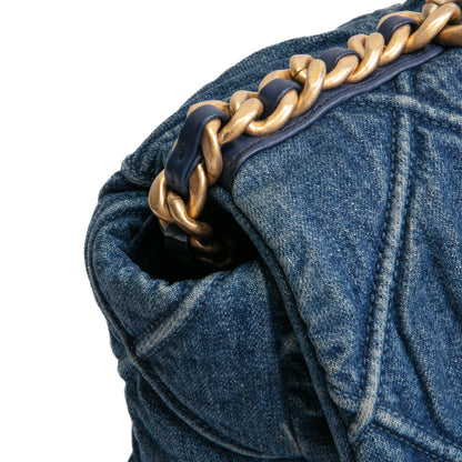 CHANEL 19 Denim Maxi Flap - Blue Jean