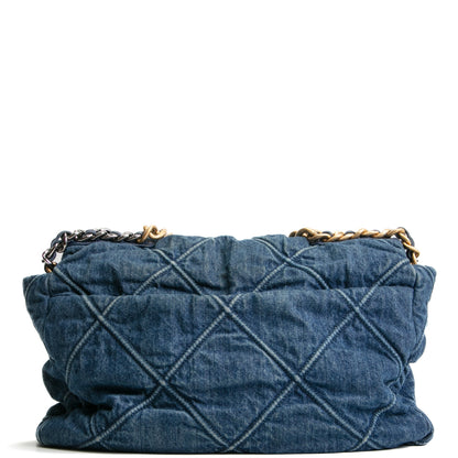 CHANEL 19 Denim Maxi Flap - Blue Jean