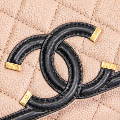 CHANEL Filigree CC Small Flap Bag  - Dark Beige