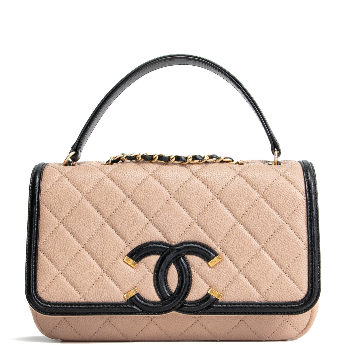 CHANEL Filigree CC Small Flap Bag  - Dark Beige