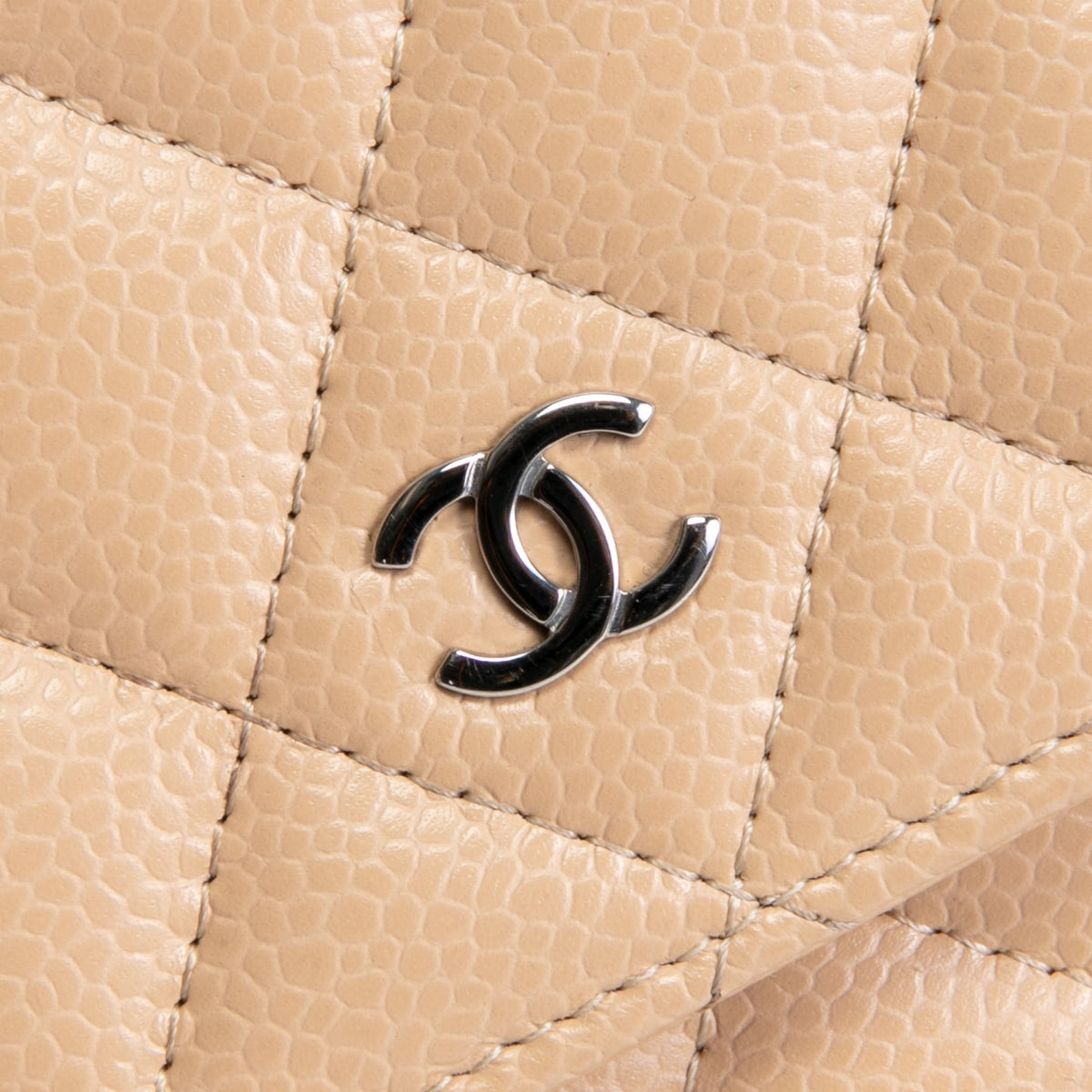 CHANEL Classic Wallet On Chain- Quilted Caviar Beige