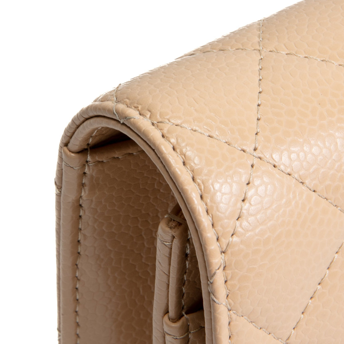 CHANEL Classic Wallet On Chain- Quilted Caviar Beige