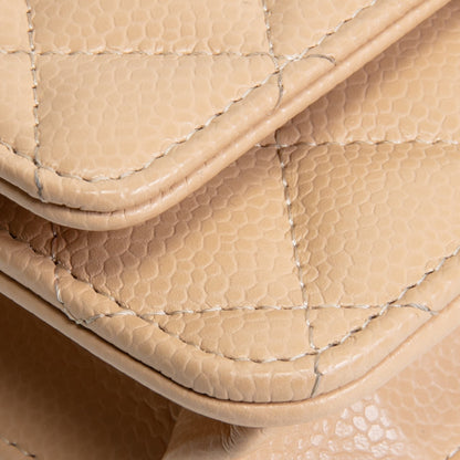 CHANEL Classic Wallet On Chain- Quilted Caviar Beige