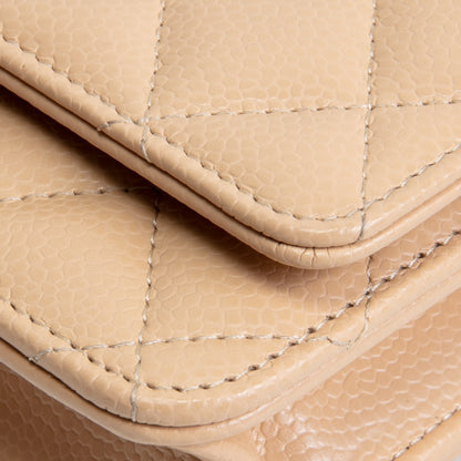 CHANEL Classic Wallet On Chain- Quilted Caviar Beige