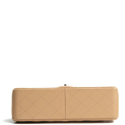 CHANEL Classic Jumbo Double Flap Quilted Caviar - Beige