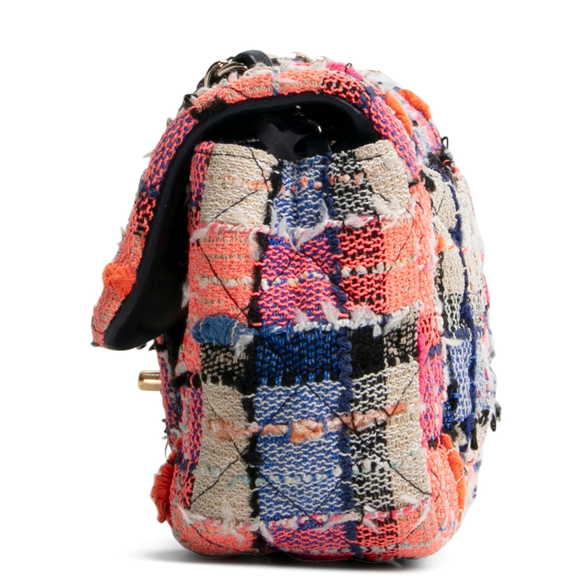 CHANEL Tweed Rectangular Mini Single Flap Bag - Cream Multicolor
