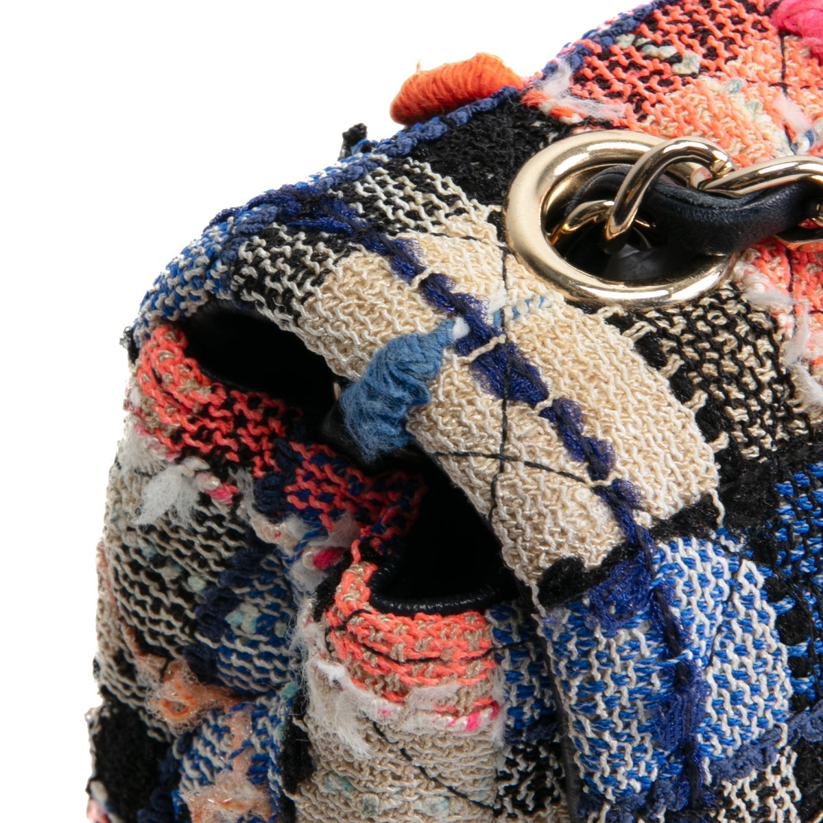 CHANEL Tweed Rectangular Mini Single Flap Bag - Cream Multicolor