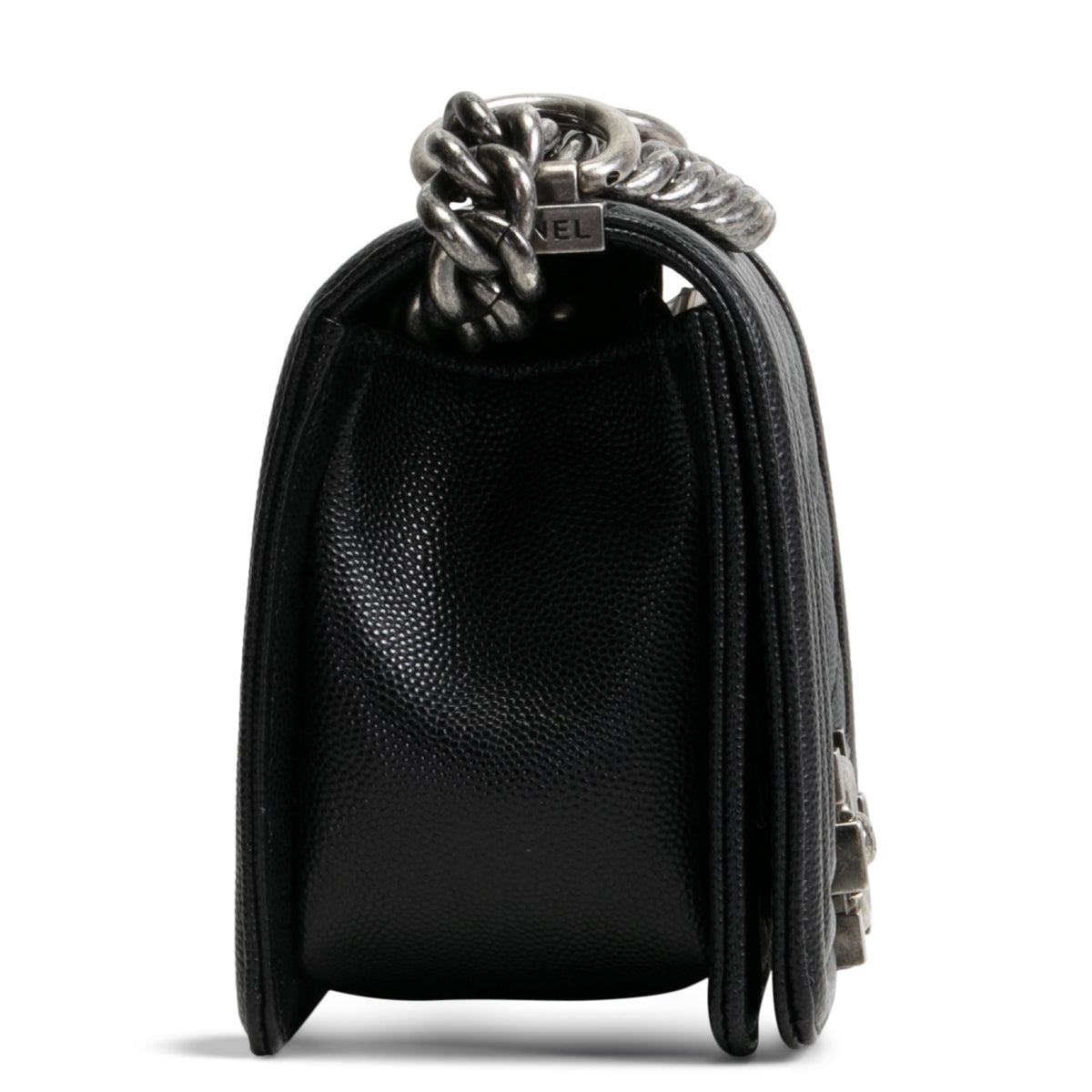 CHANEL Caviar Quilted Boy Flap Bag Small- Black