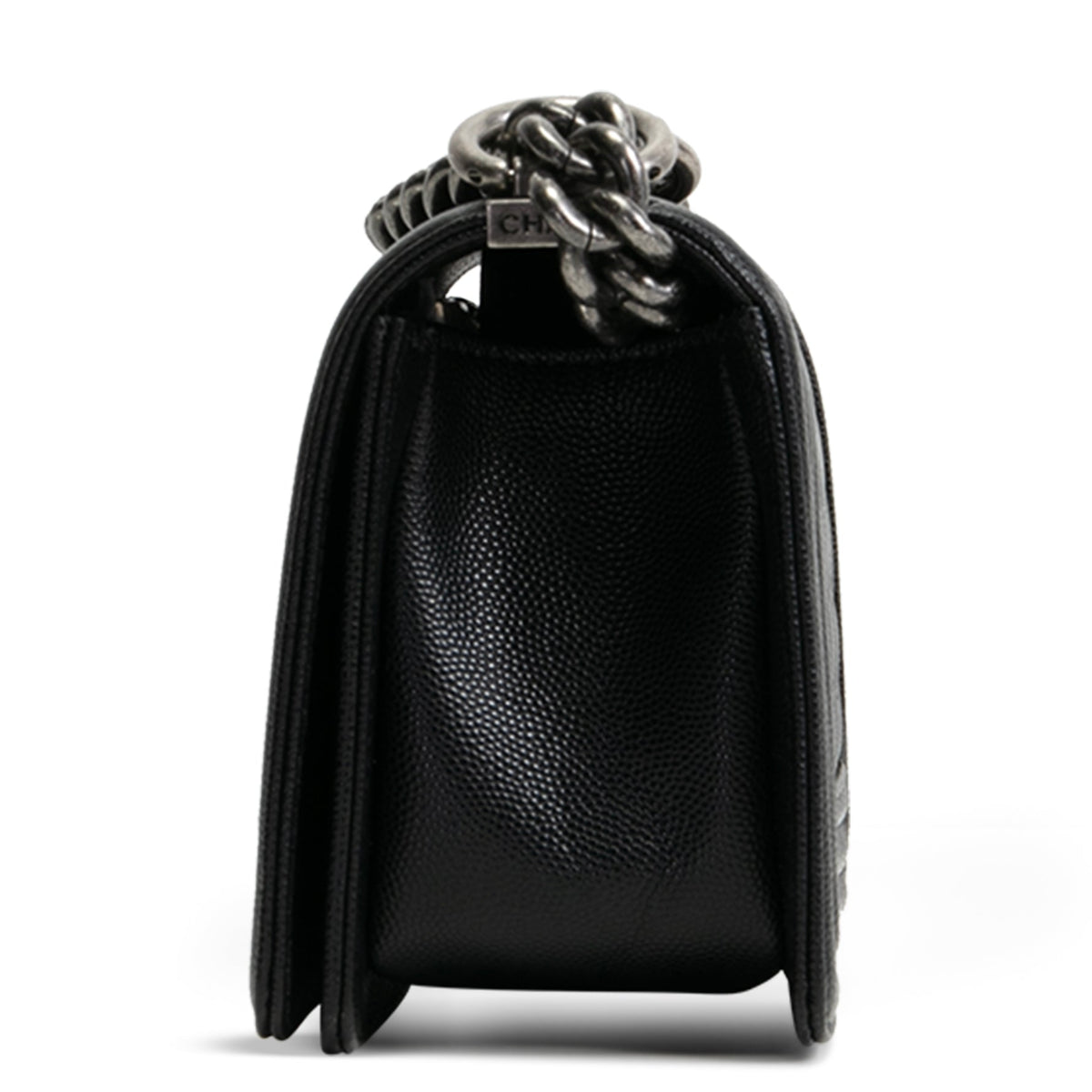 CHANEL Caviar Quilted Boy Flap Bag Small- Black