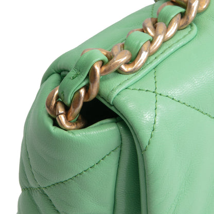 CHANEL 19 Quilted Flap Medium- Light Green