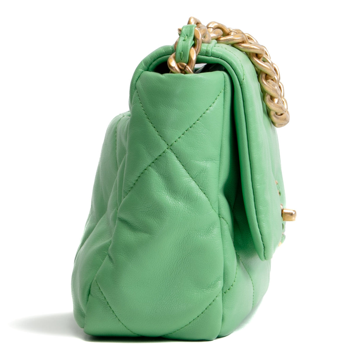 CHANEL 19 Quilted Flap Medium- Light Green