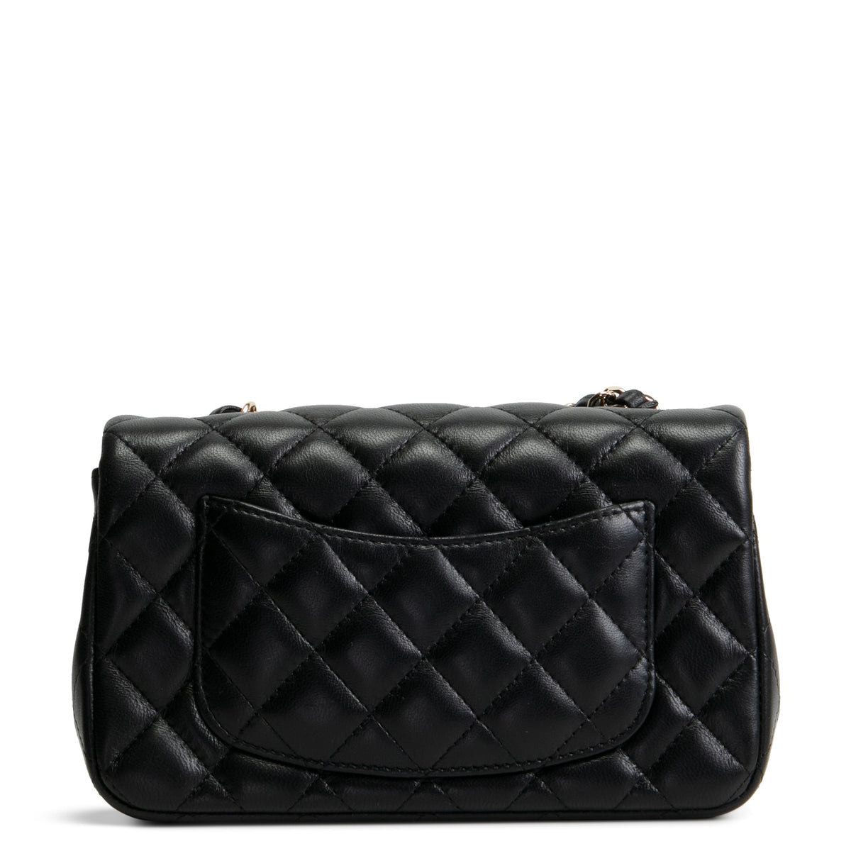 CHANEL Lambskin Quilted Rectangular Mini Flap Bag - Black