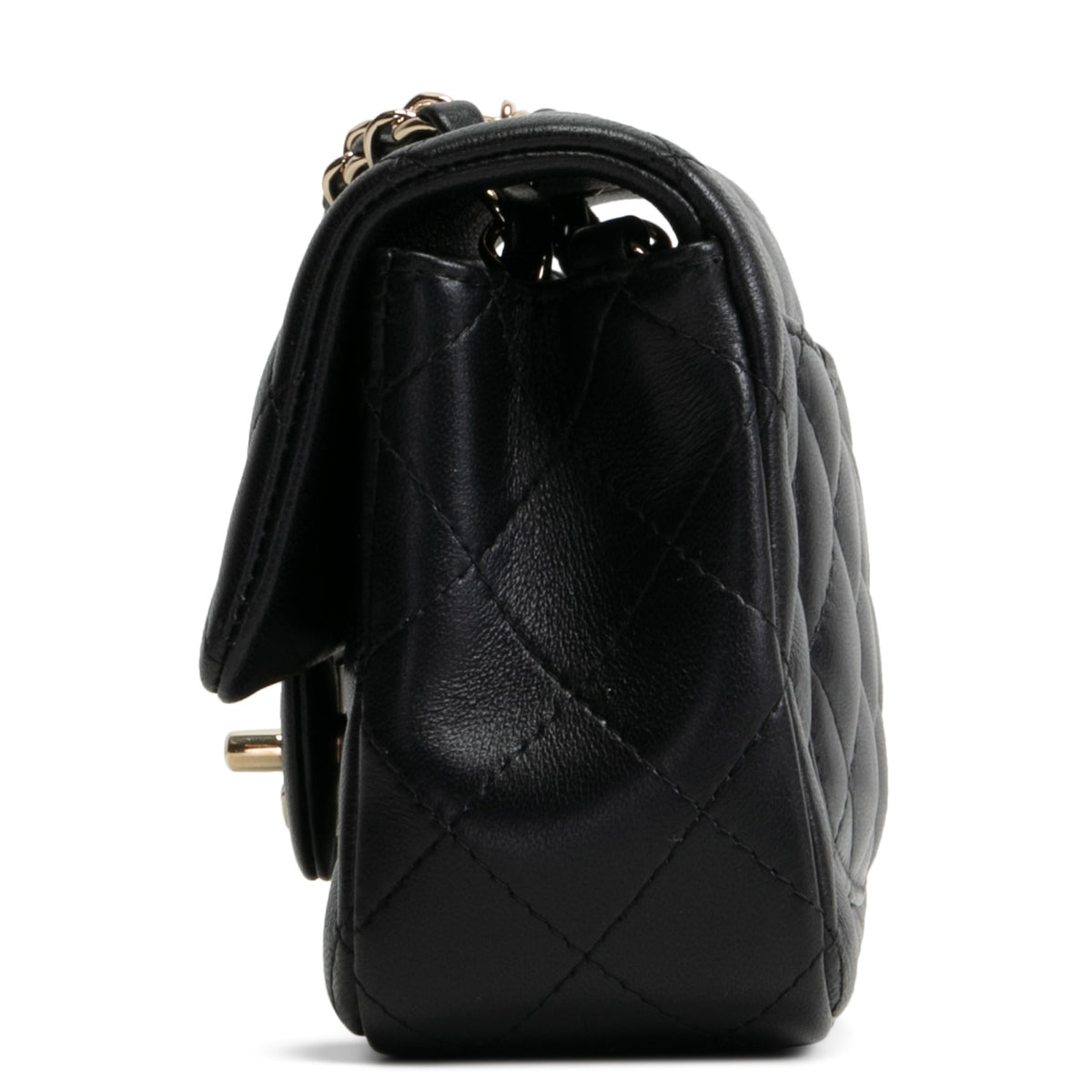 CHANEL Lambskin Quilted Rectangular Mini Flap Bag - Black