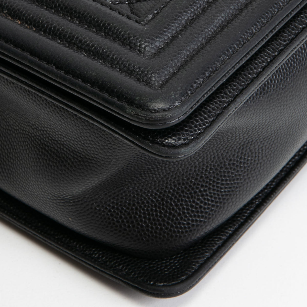 CHANEL Caviar Quilted Medium Boy Flap Bag- Black