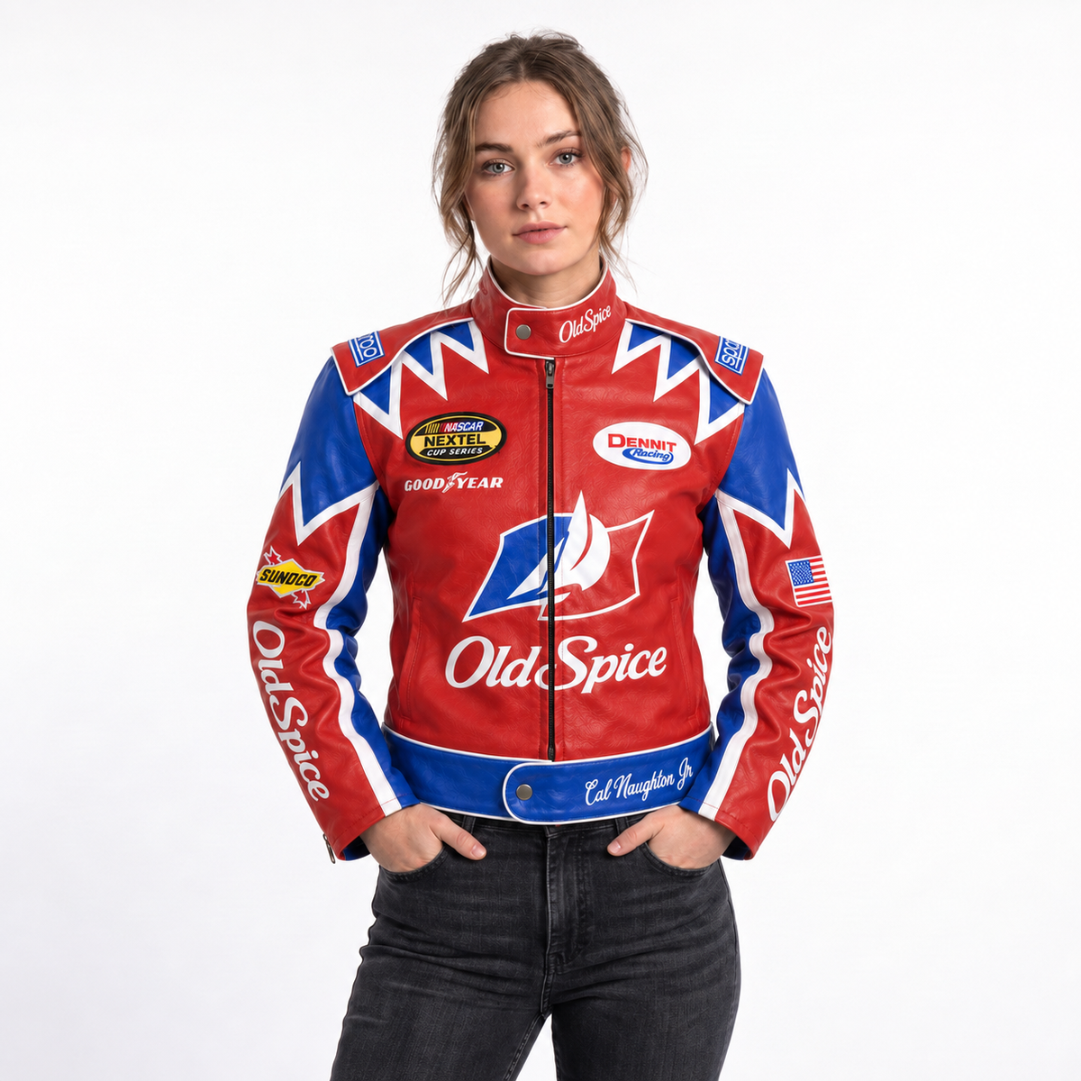 John C. Reilly Talladega Nights Old Spice Red Leather Jacket