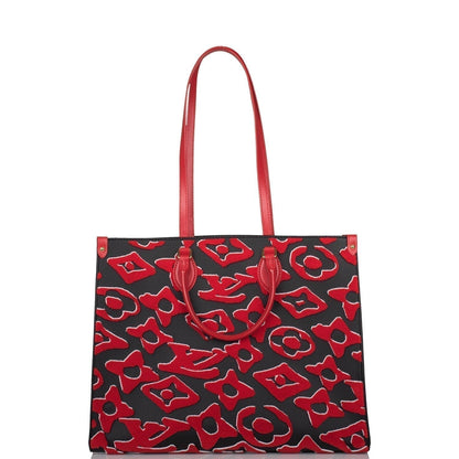 LV Onthego X Uf Black and Tufted Gm Red Monogram Canvas Tote