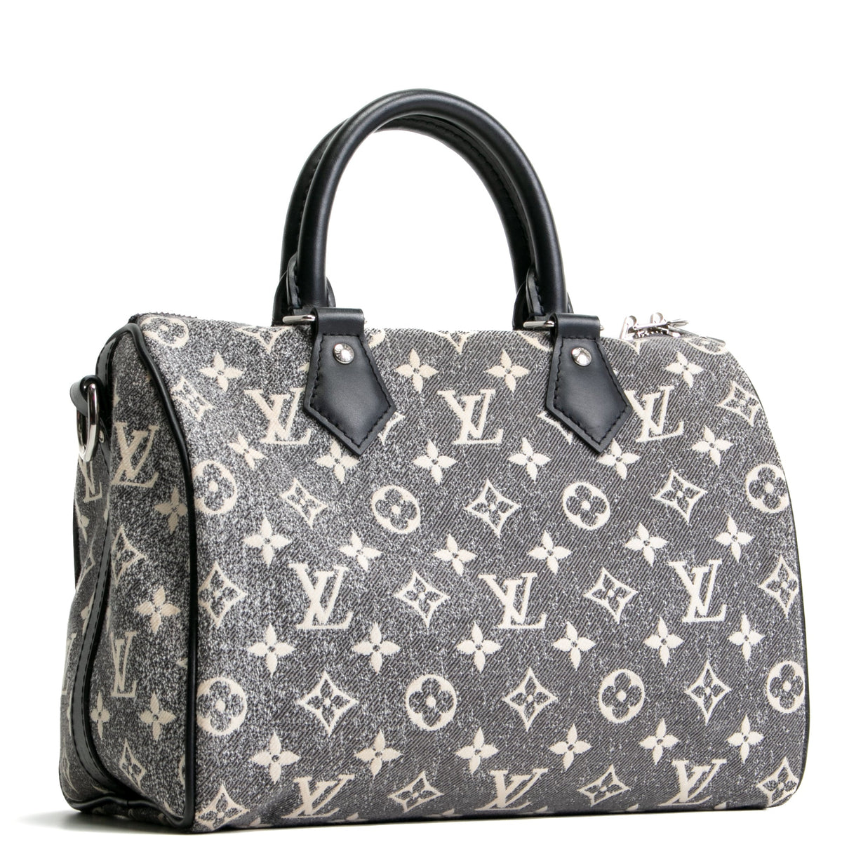 LOUIS VUITTON Monogram Jacquard Denim Speedy Bandouliere 25 - Dark Gray
