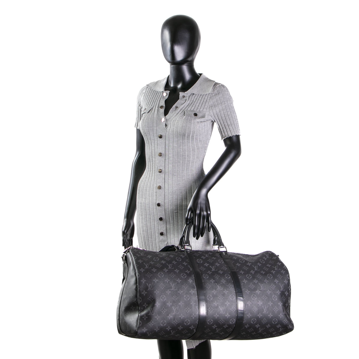 LOUIS VUITTON Keepall Bandouliere 55 Monogram Eclipse- OUTLET FINAL SALE